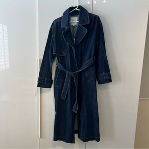 Dynamite Dark Blue Denim Trench Coat